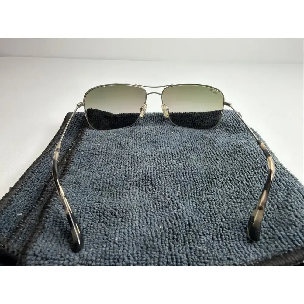 VTG Maui Jim Wiki Wiki Gray Lens MJ-246-17 Silver Titanium Aviator Sunglasses